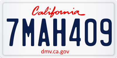 CA license plate 7MAH409