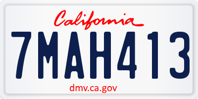CA license plate 7MAH413