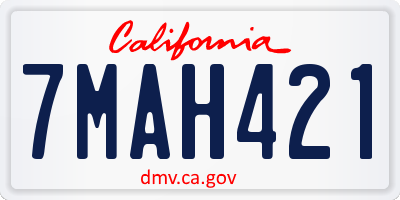 CA license plate 7MAH421