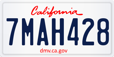 CA license plate 7MAH428