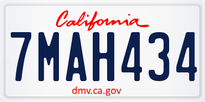 CA license plate 7MAH434
