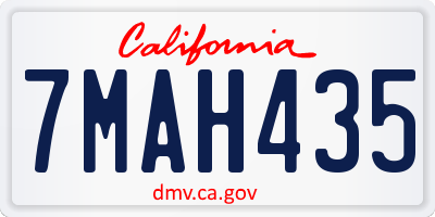 CA license plate 7MAH435