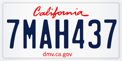 CA license plate 7MAH437