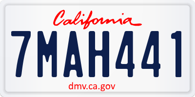 CA license plate 7MAH441