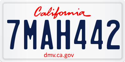 CA license plate 7MAH442
