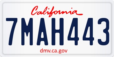 CA license plate 7MAH443