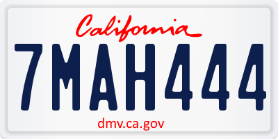 CA license plate 7MAH444