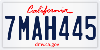 CA license plate 7MAH445