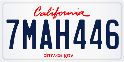 CA license plate 7MAH446