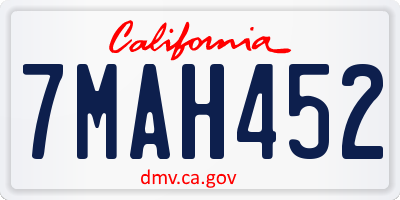 CA license plate 7MAH452