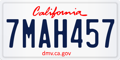 CA license plate 7MAH457