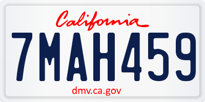 CA license plate 7MAH459
