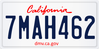 CA license plate 7MAH462