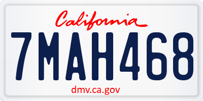 CA license plate 7MAH468