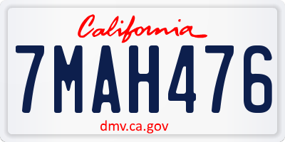 CA license plate 7MAH476