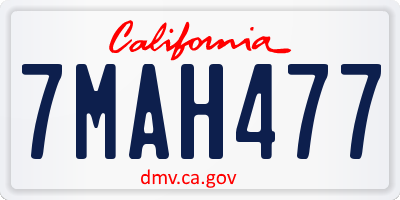 CA license plate 7MAH477