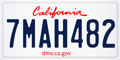 CA license plate 7MAH482