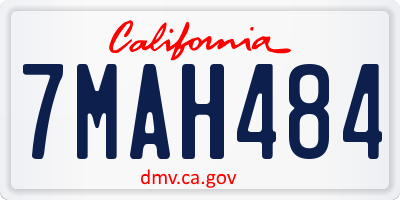CA license plate 7MAH484