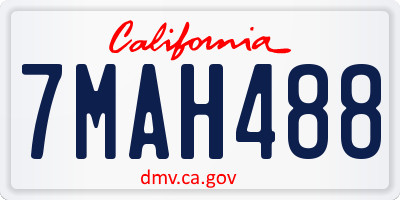 CA license plate 7MAH488