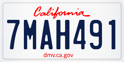 CA license plate 7MAH491