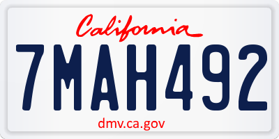 CA license plate 7MAH492