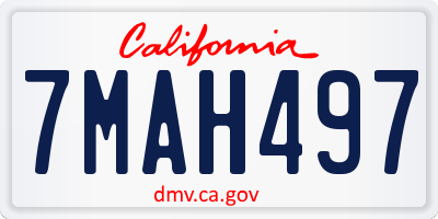 CA license plate 7MAH497