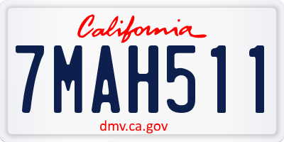 CA license plate 7MAH511
