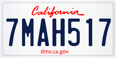 CA license plate 7MAH517