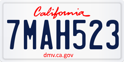 CA license plate 7MAH523
