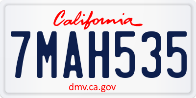 CA license plate 7MAH535