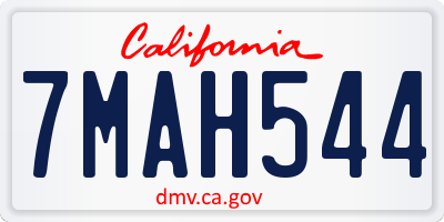 CA license plate 7MAH544
