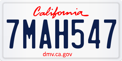 CA license plate 7MAH547