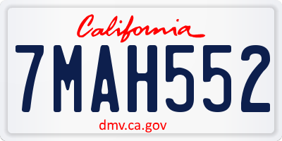 CA license plate 7MAH552