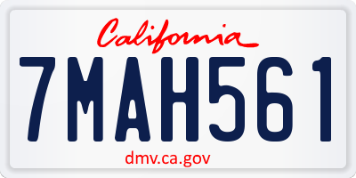 CA license plate 7MAH561