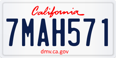 CA license plate 7MAH571