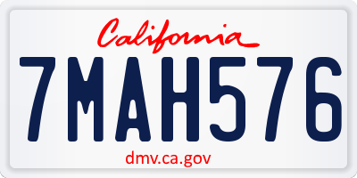 CA license plate 7MAH576