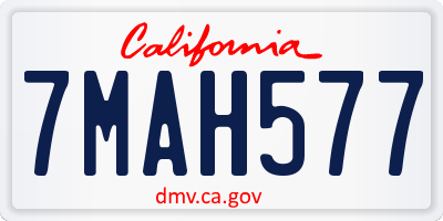 CA license plate 7MAH577
