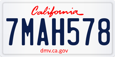 CA license plate 7MAH578