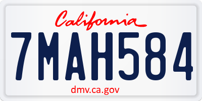 CA license plate 7MAH584