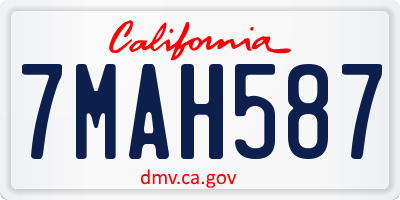 CA license plate 7MAH587