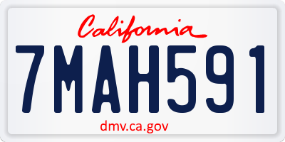 CA license plate 7MAH591