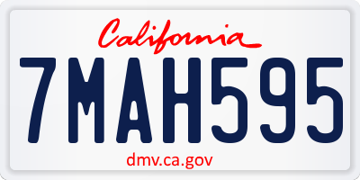 CA license plate 7MAH595