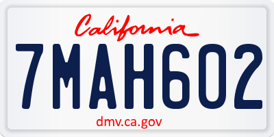 CA license plate 7MAH602