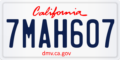 CA license plate 7MAH607