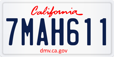 CA license plate 7MAH611