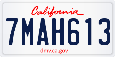 CA license plate 7MAH613