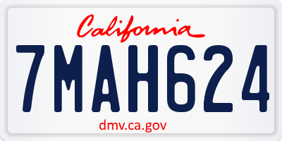 CA license plate 7MAH624