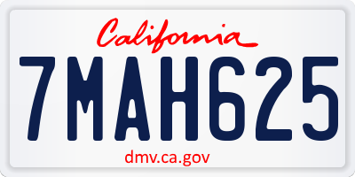 CA license plate 7MAH625