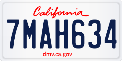 CA license plate 7MAH634