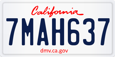CA license plate 7MAH637